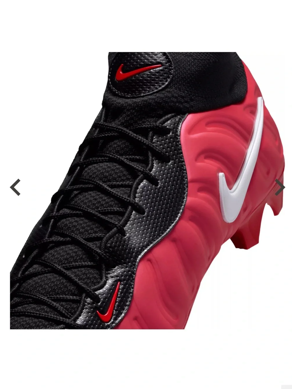 Nike Men’s red and Black Football Cleats with Silver Swoosh Nike Vaporposite